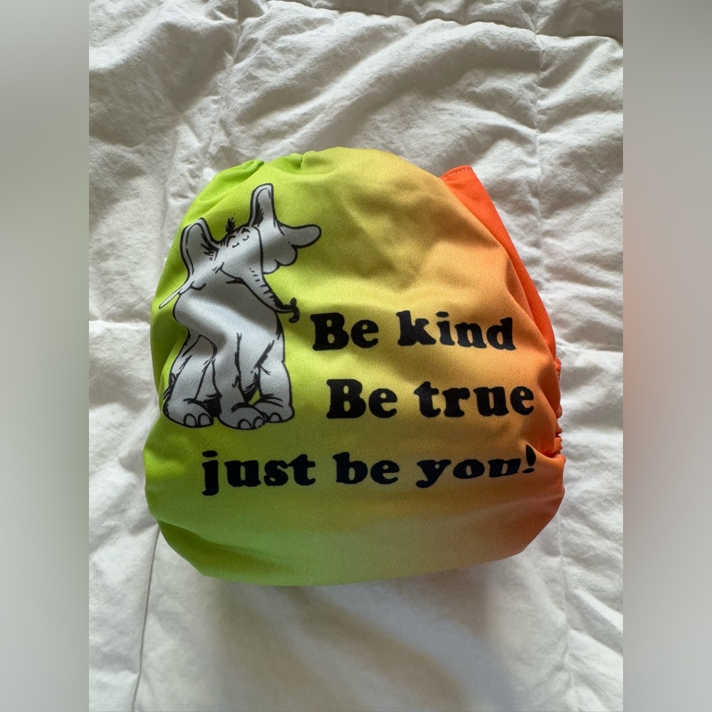 Squishy Tushie OS Pocket be kind be true just be you! Dr. Seuss cloth diaper